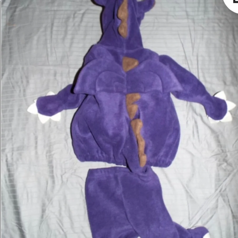OLD NAVY Purple Dragon Plush Padded Halloween Dress-Up Costume~3-6 months warm